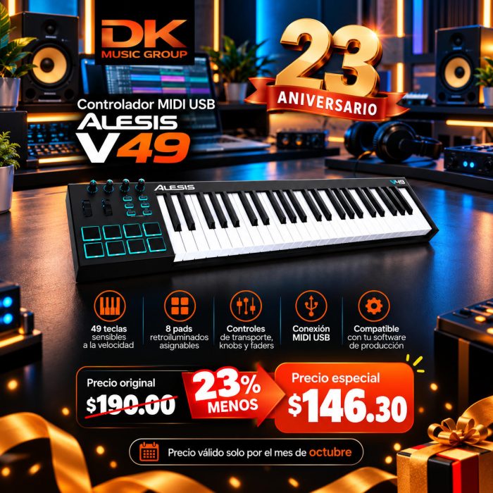 Controlador MIDI USB Alesis V49
