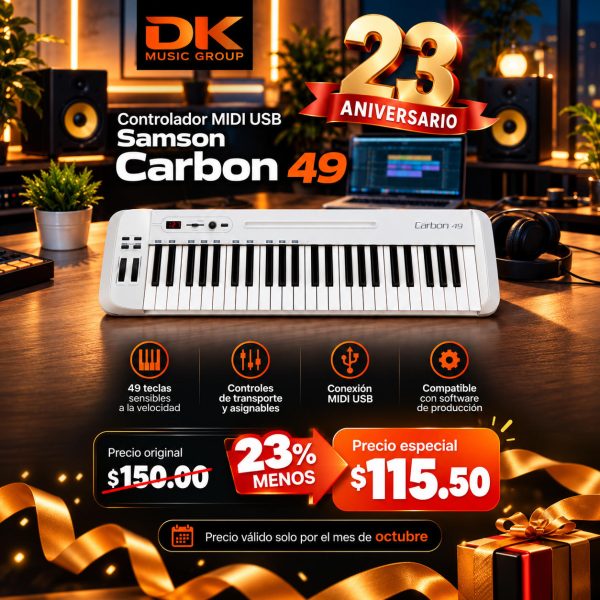 Controlador MIDI USB Samson Carbon 49