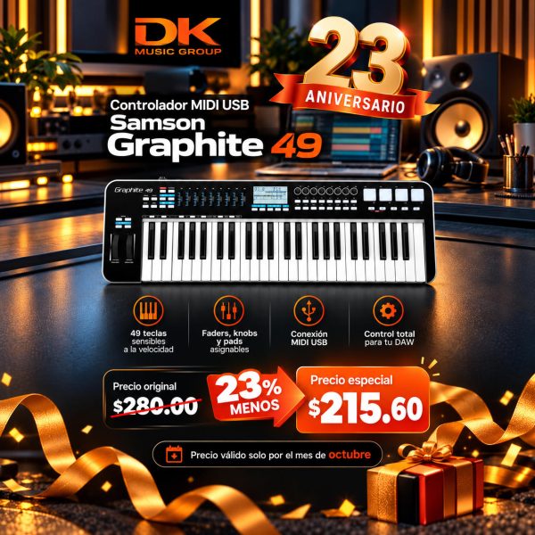 Controlador MIDI USB Samson Graphite 49