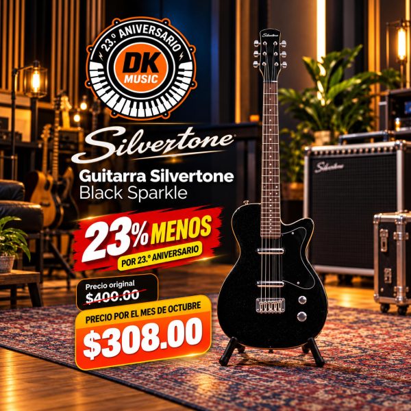 Guitarra Silvertone Black Sparkle