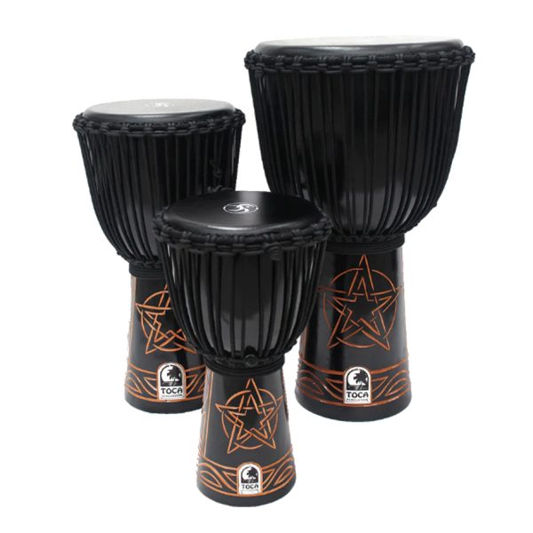 Toca Percussion - SET Sully Erna Black Mamba Wood Rope Tuned Djembes